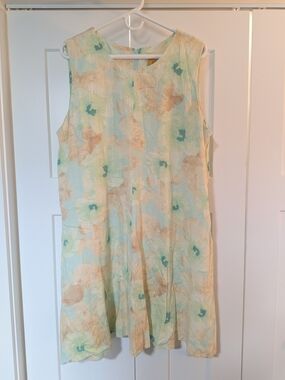 Ruby Rd. Mini Dress Size XL W/ Pockets Pastel Colors Floral Design